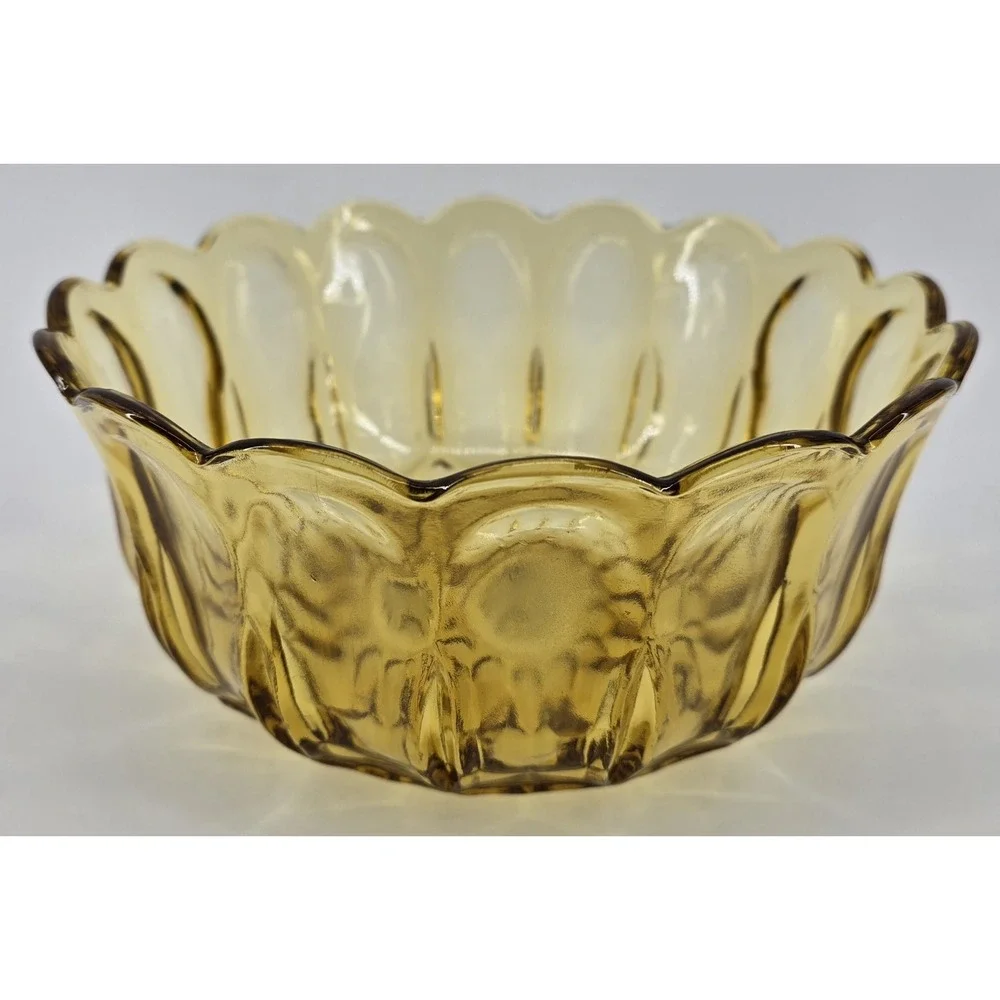 Vtg 70's Anchor Hocking FAIRFIELD Amber Gold 9